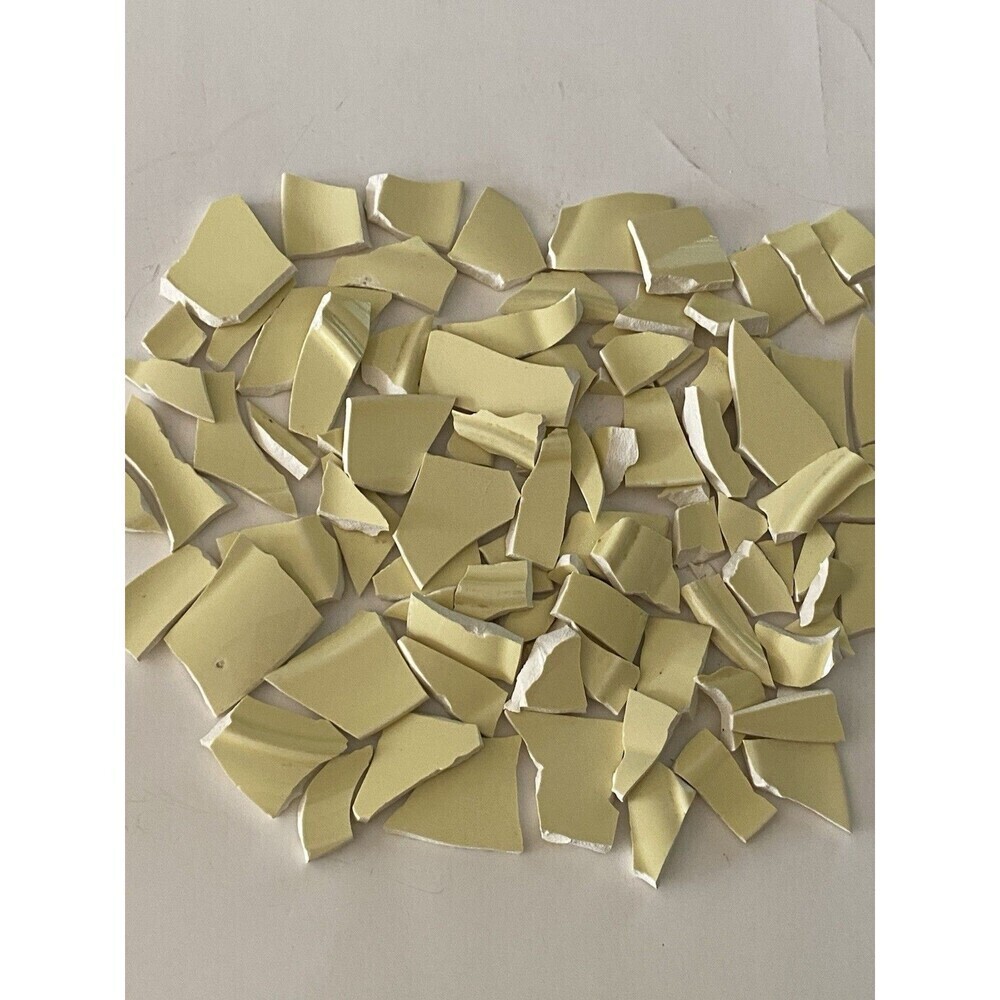 Broken  China Mosaic Tile Arts and Craft Supplies Pastel Luray Yellow +80 Pc.